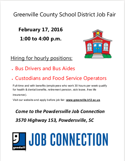 Goodwill Greenville Sc >> February Job Fairs - Powdersville SC Goodwill Greenville Sc >> February Job Fairs - Powdersville SC